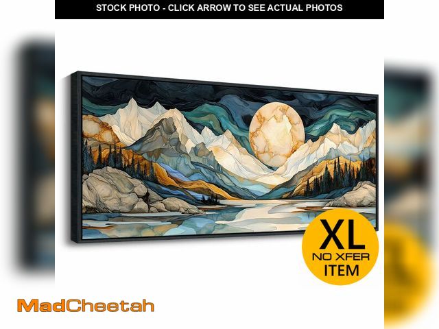 Lot 74-12980434 - JEAWA Framed Canvas Wall Art - Extra Large Abstract Painting Decor, Textured Mountain Pictures as Gi...