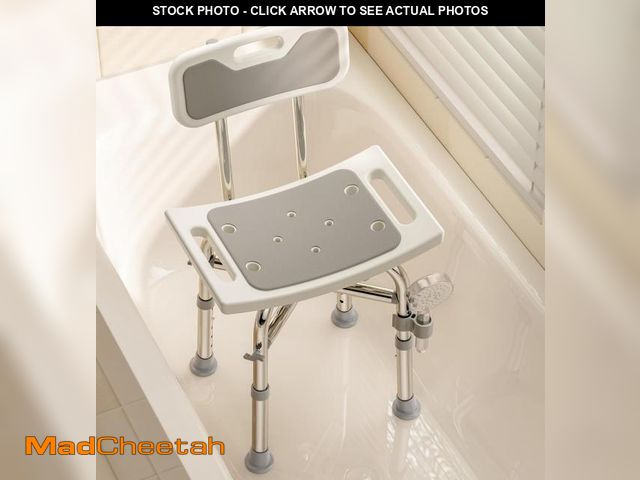 Lot 74-11905464 - Bluelog Shower Chair with Back for Elderly and Disabled, Shower Seat Bench Stool, Adjustable Height,...
