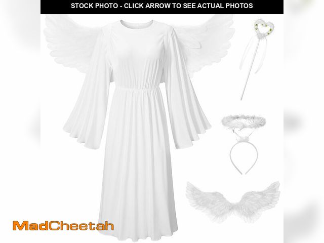 Lot 74-14049196 - Irtysh Women Angel Costume With Angel Feather Wings headband Wand Set For Halloween Outfit Birthday ...