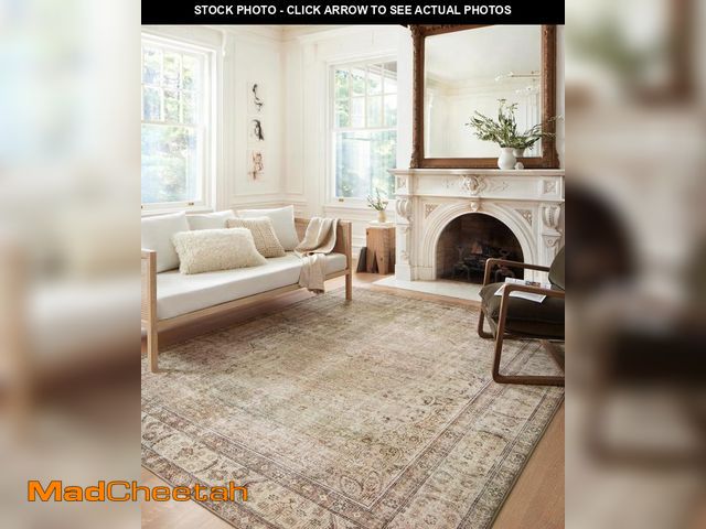 Lot 74-12515599 - Loloi Margot Collection MAT-01 Antique/Sage 7'-6" x 9'-6" Area Rug, No-Shed Easy Clean Large Pattern...