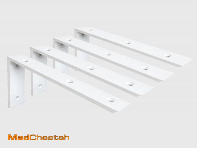 Lot 74-12522545 - Countertop Support Bracket 3 Pack White 3/8" Thick Heavy Duty Countertop Hidden Bracket 20" x 8" x 2...