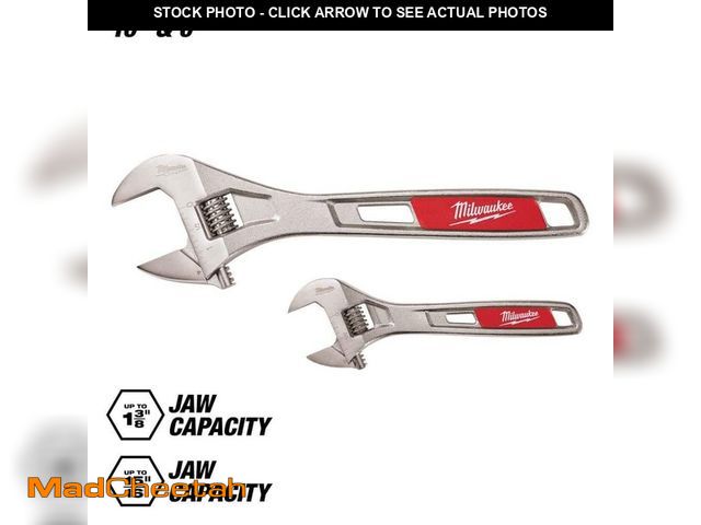 Lot 74-12795161 - Milwaukee 6 in. and 10 in. 2-Piece Adjustable Wrench Set - UNUSED