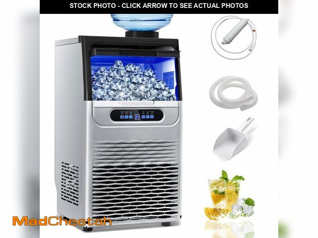 Lot 74-12430354 - Zomagas Commercial Ice Maker Machine, 90LBS/24H Under Counter Ice Maker, Stainless Steel Freestandin...