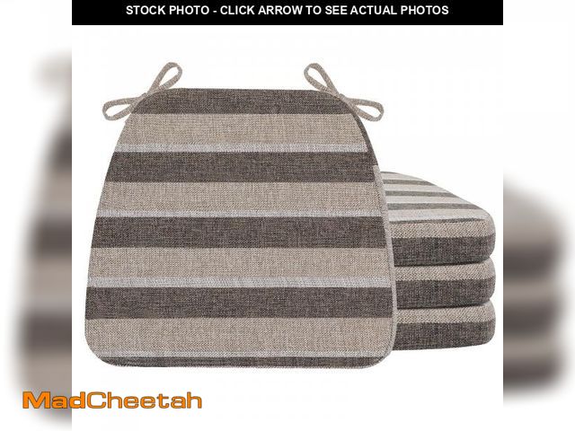 Lot 74-11545875 - AAAAAcessories D-Shaped Chair Cushions for Dining Chairs with Ties and Removable Cover, 2'' Thick Ki...