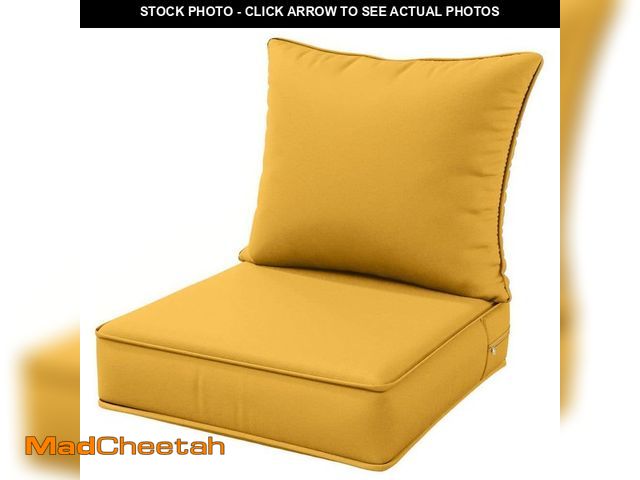 Lot 74-12804784 - *SEE PICS FOR COLOR* WNP 22 in. x 22 in. x 4 in. Square Outdoor Deep Seating Cushion Set Seat and Ba...