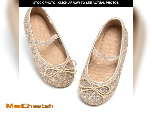Lot 74-13569522 - GINFIVE Toddler Girls Dress Shoes Little Girls Mary Janes Ballerina Flats Gold Shoes Toddler 6 - UNU...