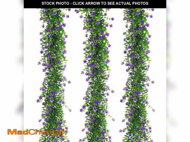 Lot 74-12700547 - Fake Hanging Eucalyptus Garlands Artificial Vines Plants Eucalyptus Leaves with Flowers Greenery Spr...