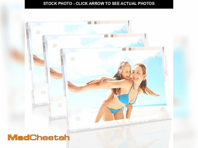 Lot 74-14381238 - HELPLEX Picture Frames, 3 Pack 5x7 inch Acrylic Picture Frame Clear 5 x 7 Photo Frames Magnetic Pict...