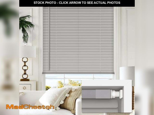 Lot 74-14259864 - LazBlinds Cordless No Tools-No Drill 1" Vinyl Horizontal Mini Blinds, Light Filtering Blinds for Win...