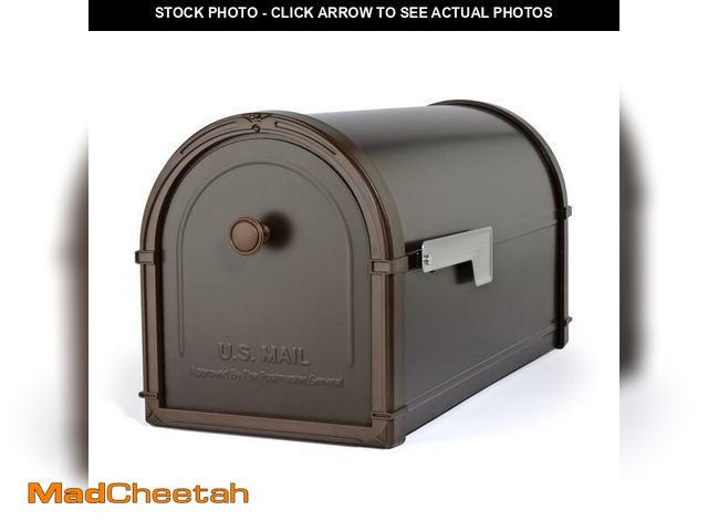 Lot 74-12900303 - Gibraltar Mailboxes Garrison Large Post-Mount Mailbox In Venetian Bronze Steel Finish - USED