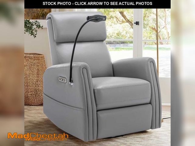 Lot 74-11717982 - COLAMY 270 Power Swivel Glider Recliner Chair with Removable Mobile &amp; iPad Holders, PU Leather R...