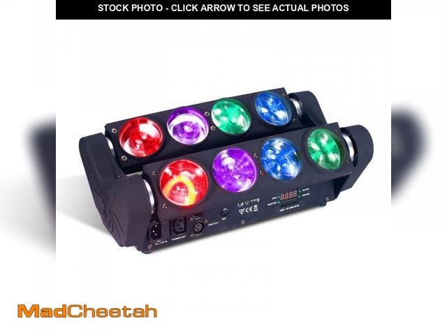 Lot 74-12302867 - 8x15W Spider Moving Head Light LED RGBW 4in1 Portable Stage Light, Strobe Party Beam DJ Lighting DMX...