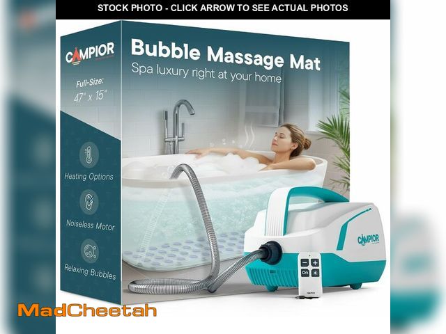 Lot 74-14067908 - Bubble Bath Massager Mat for Bathtub, 47.24" x 14.57" Full-Body Heated Air Spa with 6-Level Adjustab...