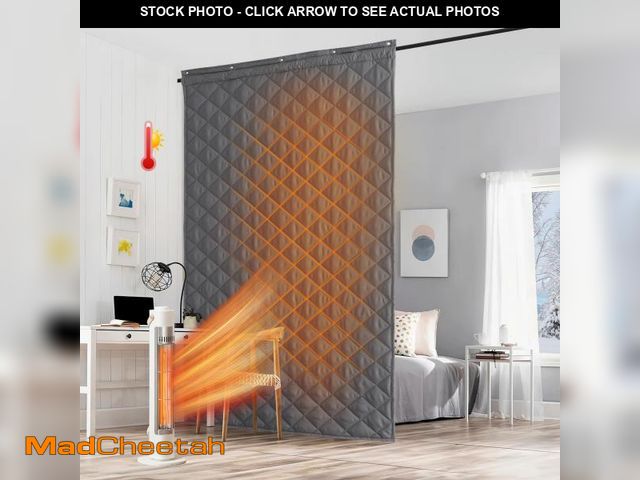 Lot 74-12312471 - RYB HOME Grey Large Thermal Insulated Curtain for Winter, Window Insulation Soundproof Room Divider ...