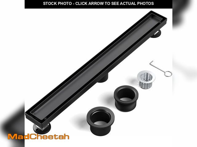Lot 74-14367794 - EXF Linear Shower Drain 30 Inch Matte Black with Tileable Cover - UNUSED
