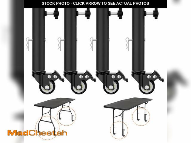 Lot 74-14299208 - Lipshome Table Leg Extender with casters, Adjustable Metal Table Leg Extender, Table Leg Extender fo...