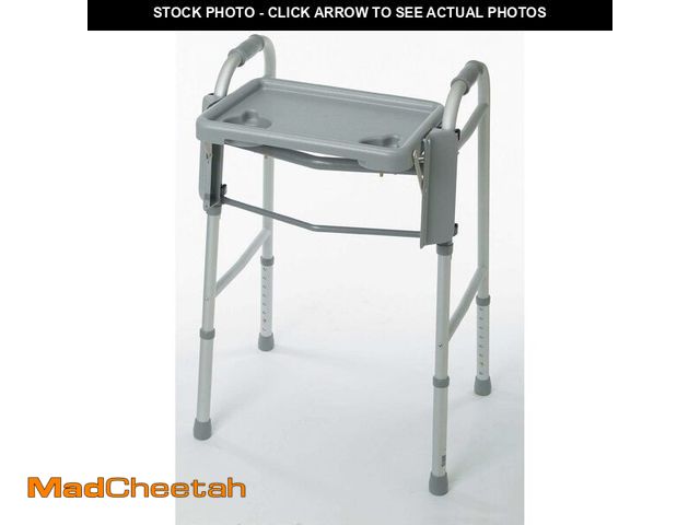 Lot 74-14581981 - Medline Walker Flip Tray Table with 2 Cup Holders, Universal Tray for Standard Folding Walkers, Mobi...