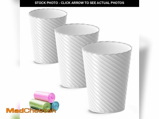 Lot 74-12698611 - Bathroom Trash Can, 3 Pack 1.8 Gallons Small Trash Can with Trash Bags, Bathroom Garbage Can, Plasti...