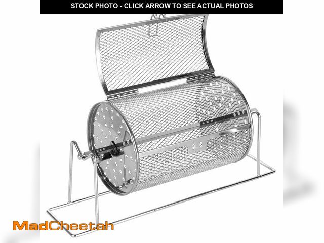 Lot 74-14272659 - STARVAST 7" X 4.7" Small Raffle Drum, Upgraded Silver Ticket Spinner Holds 600 Tickets in Theory, Ra...
