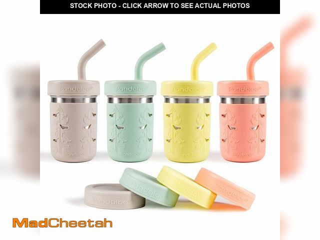 Lot 74-14212223 - PandalooÃÂ® Smoothie Cups for Kids - Stainless Steel Toddler Tumbler with Straw, Sippy Cup for Smoo...