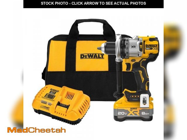 Lot 74-12032086 - DEWALT 20V XR Lithium-Ion Cordless Hammer Drill Kit with 8.0 Ah Battery, Charger and Kit Bag - UNUSE...