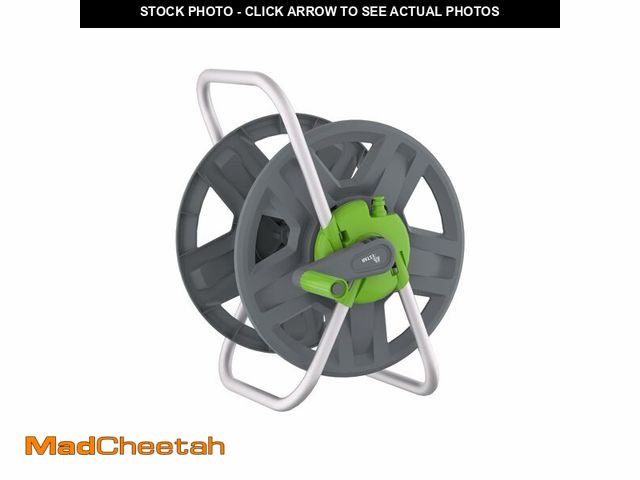 Lot 74-14066712 - YESTAR Water Hose Reel Cart, Holds 60-80 Ft of 5/8 Inch Hose, Green Wall Mounted Garden Hose Cart, P...