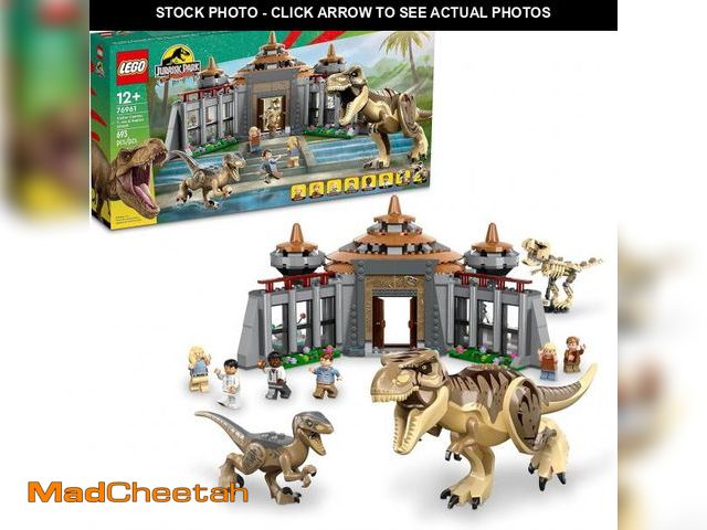 Lot 74-11136741 - LEGO Jurassic Park Visitor Center: T. rex &amp; Raptor Attack 76961 Buildable Dinosaur Toy; Gift for...