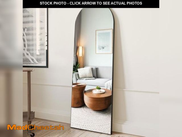 Lot 74-12155991 - BEAUTYPEAK Arched Full Length Floor Mirror 58 X18  Full Body Standing Mirror Black - UNUSED