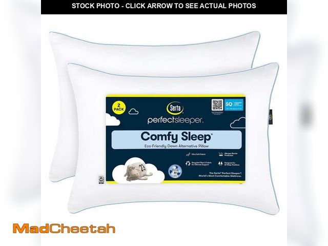 Lot 74-12857324 - Serta Perfect Sleeper Comfy Sleep Eco-Friendly Bed Pillow Standard/Queen (2 Pk) - UNUSED
