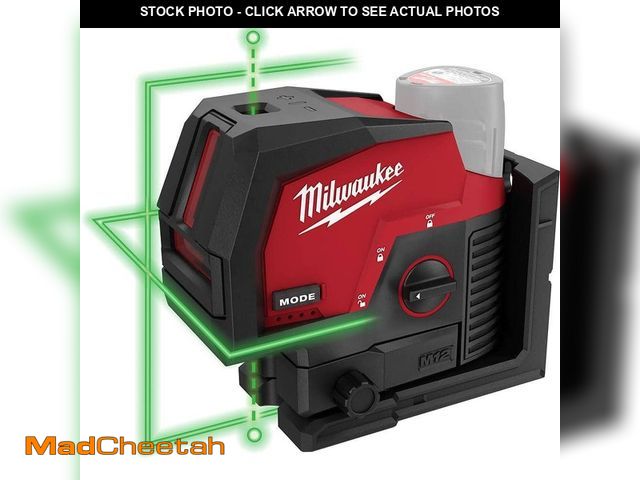 Lot 74-13135044 - Milwaukee M12 12-Volt Lithium-Ion Cordless Green 125 ft. Cross Line and Plumb Points Laser Level (To...