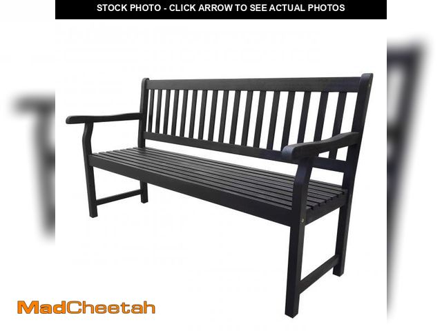 Lot 74-12134365 - JONATHAN Y BNH101C Laurel 59.1" 3-Seat Slat-Back 600-Lbs Support Acacia Wood Outdoor Garden Patio Be...