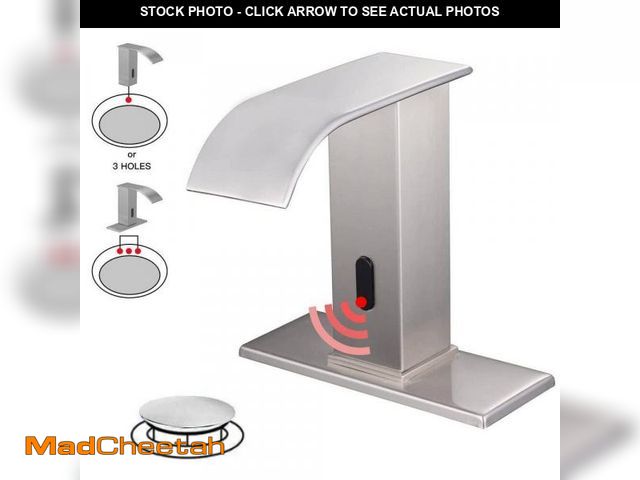 Lot 74-12364966 - BWE Battery Powered Touchless Single Hole Bathroom Faucet With Drain Kit And Temperature Control In ...