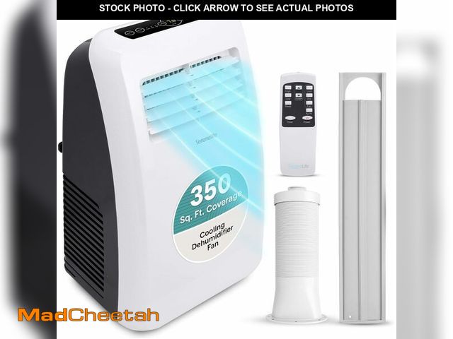 Lot 74-14612722 - SereneLife Portable Air Conditioner, With Dual Motor, Dehumidifier &amp; Fan | 8,000 BTU AC With Tem...