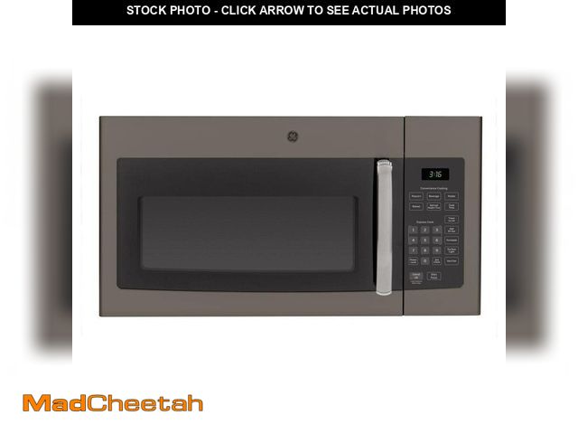 Lot 74-14614264 - (DENTED) GE 1.6 cu. ft. Over-the-Range Microwave in Slate, Fingerprint Resistant - UNUSED