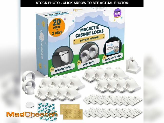 Lot 74-12970167 - BoobooÃÂ® Magnetic Child Safety Cupboard Locks for Children x20 Locks + x1 Key, Baby Proofing for K...