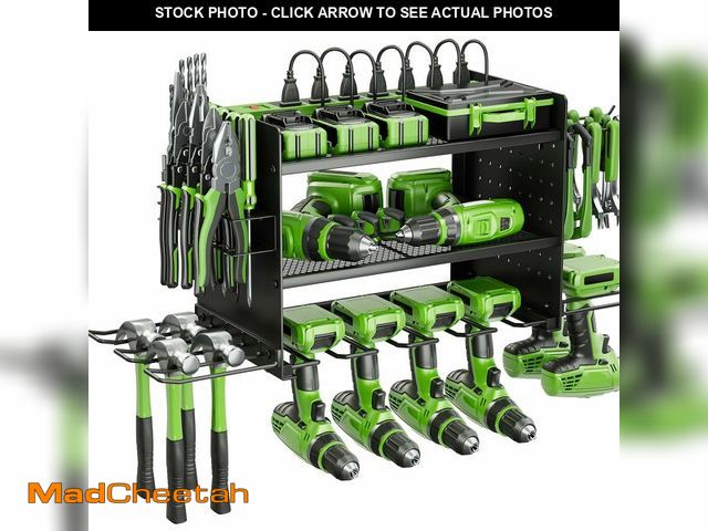 Lot 74-12716141 - Power Tool Organizer, 3 Layer 8 Drill Holder Wall Mount, Tool Shelf and Storage Rack for Garage Orga...