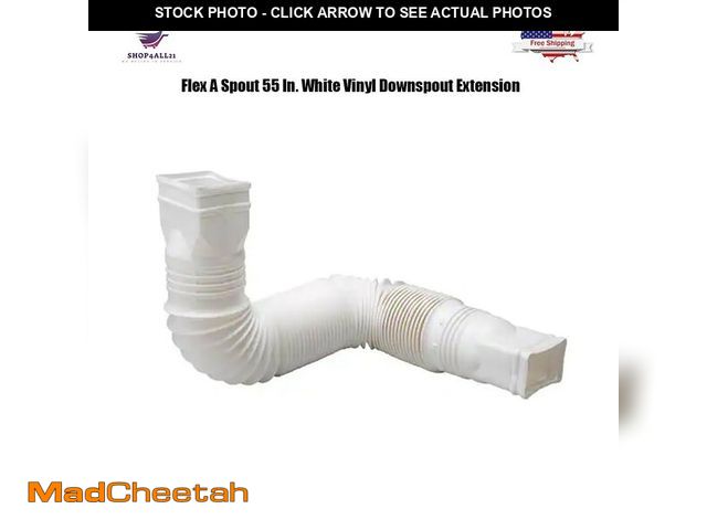 Lot 74-14081074 - (BOX OF 12 PIECES) Flex A Spout 55 in. White Vinyl Downspout Extension - UNUSED