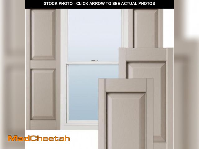 Lot 74-11987696 - Ekena Millwork Lifetime Vinyl LP2S14X03100CL Standard Two Equal Panel Vinyls, Raised Panel Vinyl Shu...