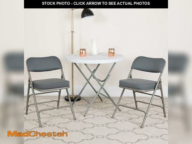 Lot 74-13011143 - Flash Furniture Hercules Series Metal Folding Chairs with Cushioned Seat, Fabric Upholstered Event C...