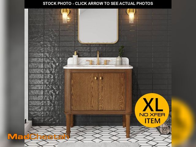 Lot 74-12652032 - Home Decorators Collection Collette 36 in. Single Sink Cinnamon Oak Bath Vanity with Carrara White M...