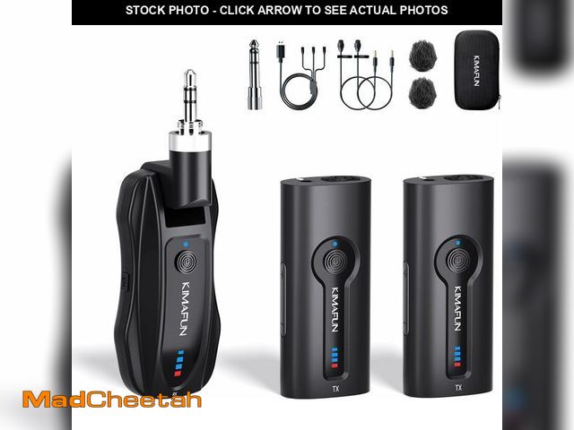 Lot 74-10902824 - KIMAFUN Dual Wireless Microphone System, Compact Lavalier Laple Mic for Speaker, Camera, Teacher, G7...