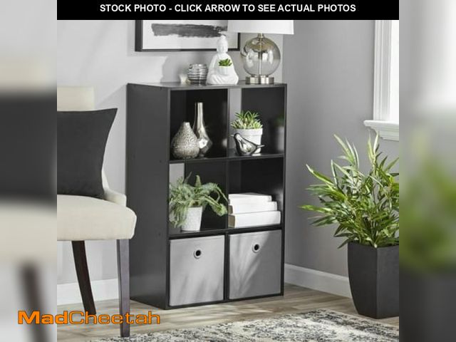 Lot 74-12427691 - Mainstays 6-Cube Storage Organizer  Black - UNUSED