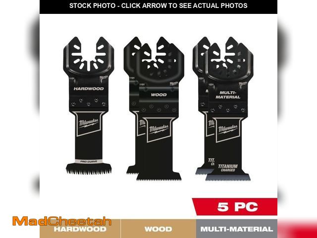 Lot 74-14612644 - Milwaukee OPEN-LOK Variety Oscillating Blade Set w/ Japanese Hardwood Blade (5-Piece) 49-25-1140 - U...