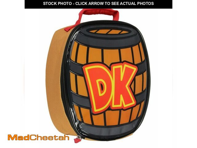 Lot 74-12440183 - Nintendo Donkey Kong DK Barrel Shaped Insulated Lunch Bag Tote For Hot And Cold Food, Drinks, And Sn...