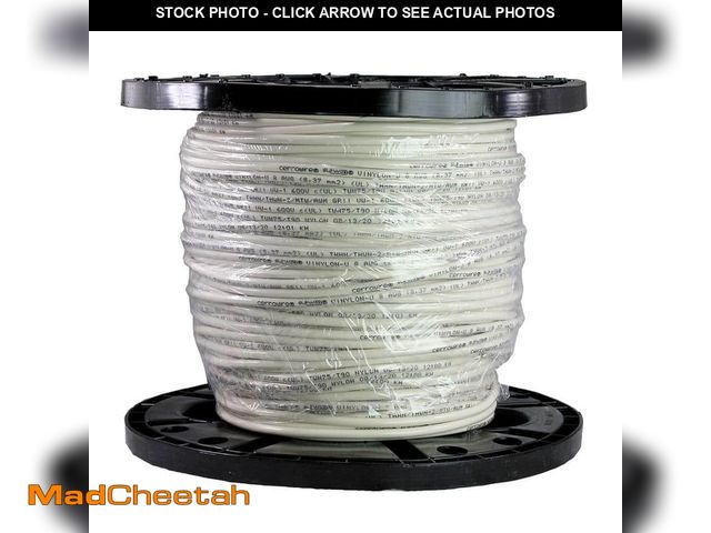 Lot 74-14228363 - Cerrowire 500 ft. 8 Gauge White Stranded Copper THHN Wire - UNUSED