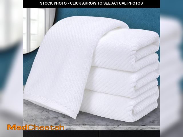 Lot 74-12333354 - VOOVA &amp; MOVAS White Hand Towels - 100% Cotton | Lightweight | Thick | Quick Dry | Soft | Absorbe...