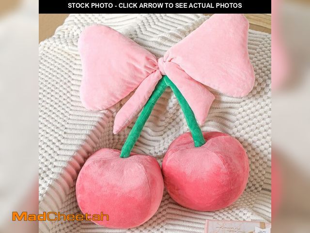 Lot 74-13958385 - Beeveer Bow Cherry Throw Pillow Aesthetic Cute Coquette Room Decor Funny Preppy Stuff Gifts for Teen...