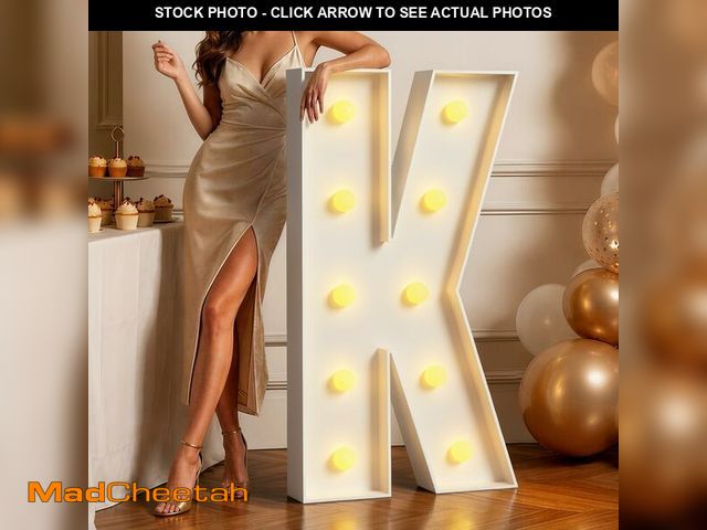 Lot 74-14062003 - Marquee Letters 4 Feet Tall Large Light Up Letters K Happy Birthday Decorations Marry Me Engagement ...