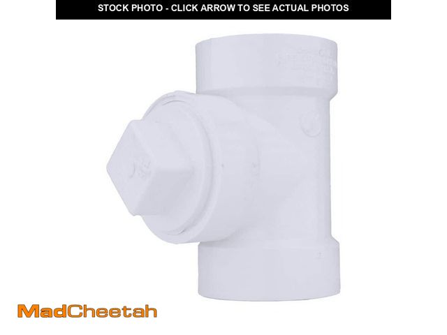 Lot 74-12557803 - Charlotte Pipe 4 in. PVC DWV Cleanout Tee with Plug Fitting - USED