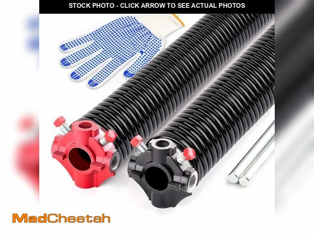 Lot 74-14063178 - Pair of 2" Garage Door Torsion Springs Set with Non-Slip Winding Bars, High Quality Electrophoresis ...